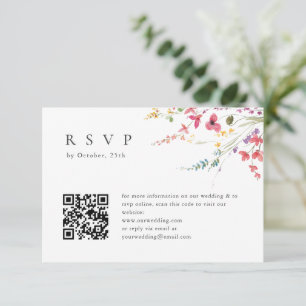 Elegante Watercolor Wilde Blume Blumenzehen RSVP Karte