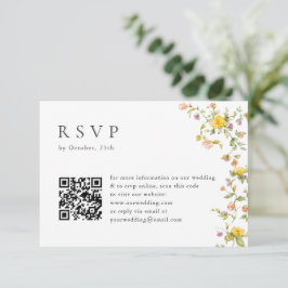 Elegante Watercolor Wilde Blume Blumenzehen RSVP Karte