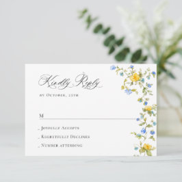 Elegante Watercolor Wilde Blume Blumenzehen RSVP Karte