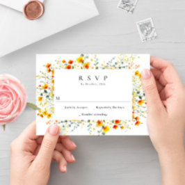 Elegante Watercolor Wilde Blume Blumenzehen RSVP Karte