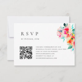 Elegante Watercolor Wilde Blume Blumenzehen RSVP Karte