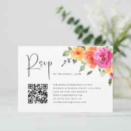 Elegante Watercolor Wilde Blume Blumenzehen RSVP Karte
