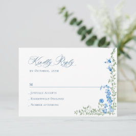 Elegante Watercolor Wilde Blume Blumenzehen RSVP Karte