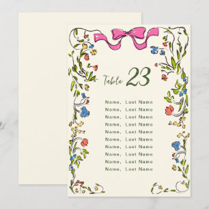 Elegante Watercolor Wilde Blume Tischnummer Karten