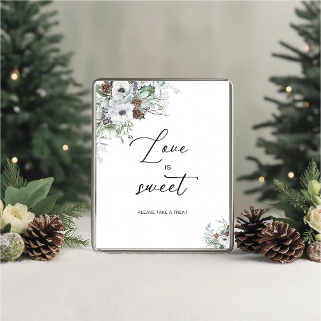 Elegante Watercolor Winter Anemones Blume Bridal Poster (Von Creator hochgeladen)