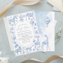 Elegante WatercolorToile Safari Chinoiserie Baby S