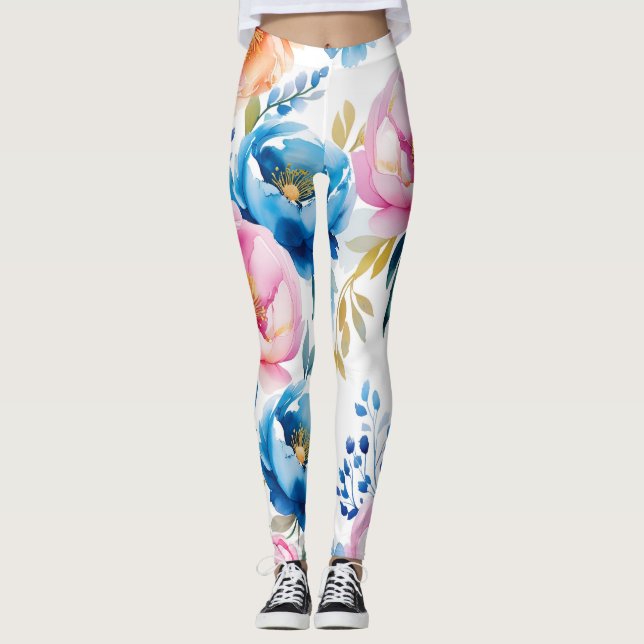 🌸 Elegante Watercolou Leggings - Chic & Sty (Vorderseite)