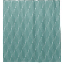 Elegante Waves Weave Muster Grüner Hintergrund | Duschvorhang