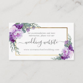 Elegante Website für Hochzeiten von Lila und Goldf Begleitkarte