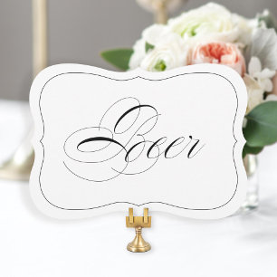 Elegante Wedding Bar Sign Bier Die Grenze abschnei