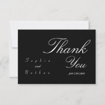 Elegante Wedding Black Danke-Card