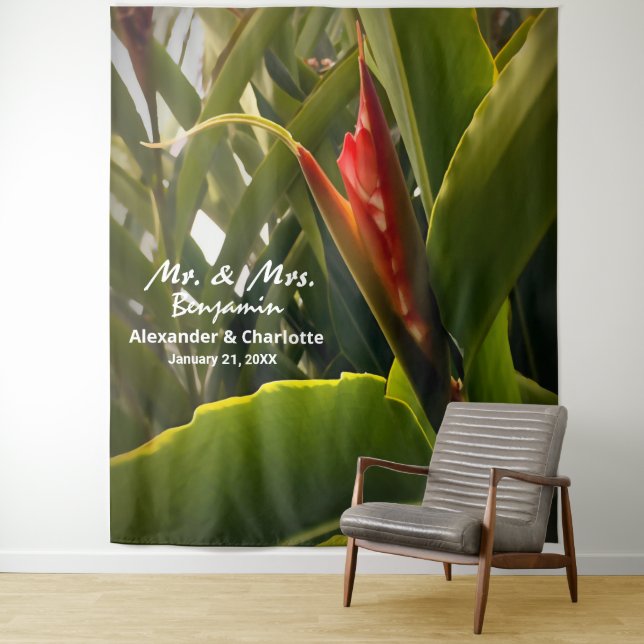 Elegante Wedding Blume Foto Stand Hintergrund Wandteppich (Beispiel)