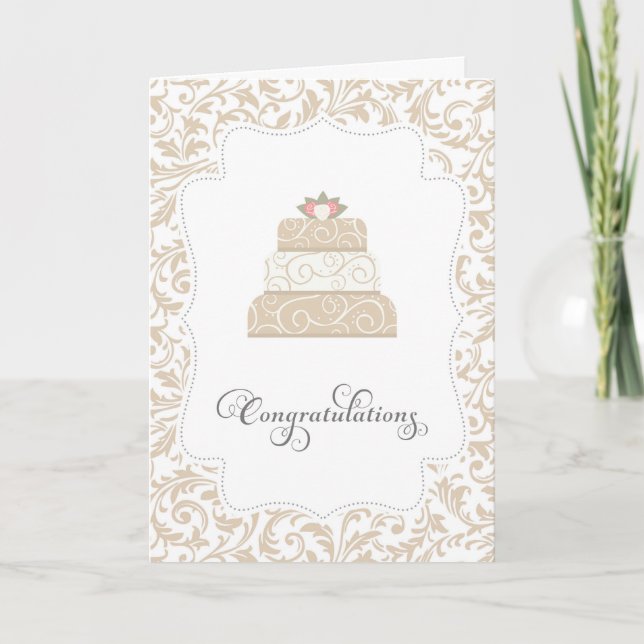 Elegante Wedding Cake Glückwunschkarte Karte (Vorderseite)