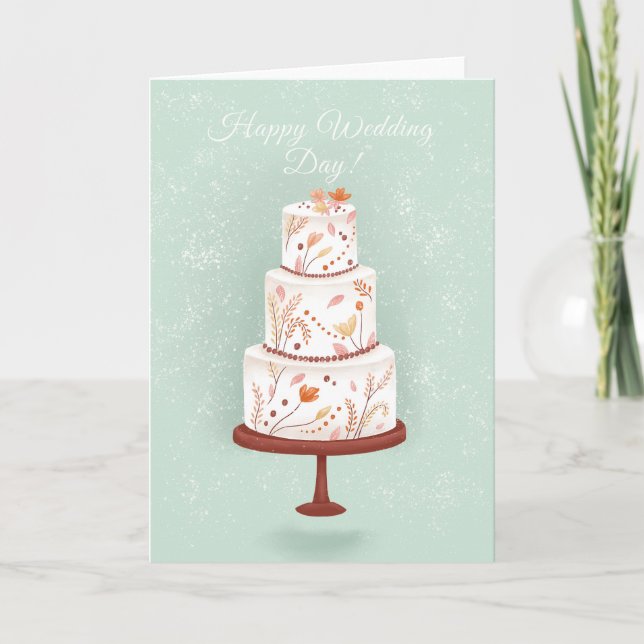 Elegante Wedding Cake Glückwunschkarte Karte (Vorderseite)