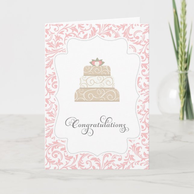 Elegante Wedding Cake Glückwunschkarte Karte (Vorderseite)
