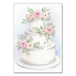 Elegante Wedding Cake Tischnummer Card