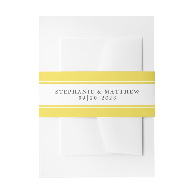 Elegante Wedding Chic Trendy Yellow Border Einladungsbanderole (Vorderseite Beispiel)