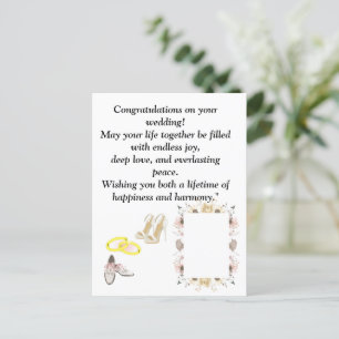 Elegante Wedding Congratulations Card   Romantisch Postkarte