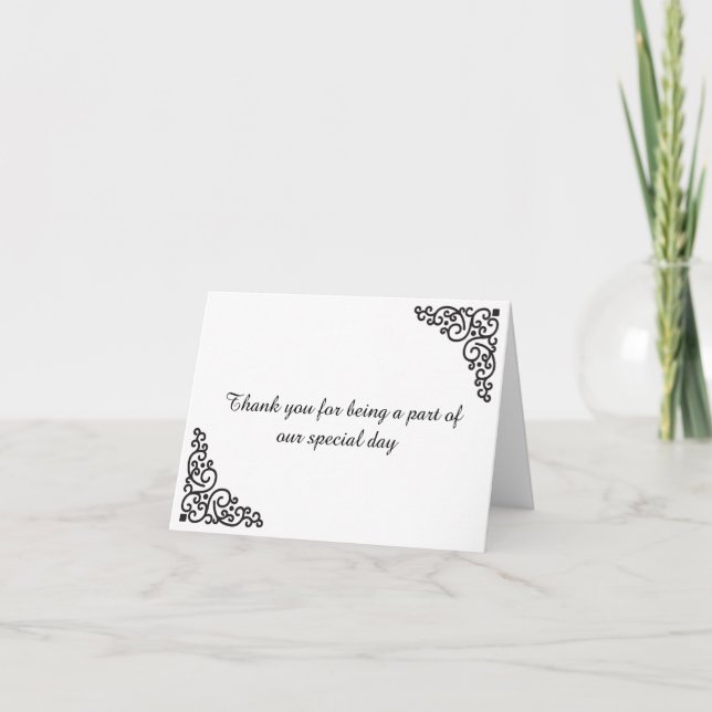 Elegante Wedding Dankeschön Card Dankeskarte (Vorderseite)