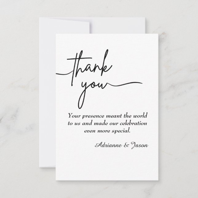 Elegante Wedding Dankeschön Card Dankeskarte (Vorderseite)