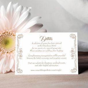 Elegante Wedding Details Card - Green Rose Filigre Einladung