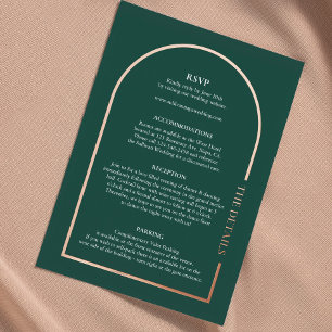 Elegante Wedding Details Echte Foil Einschlusskart Folie Einladungspostkarte