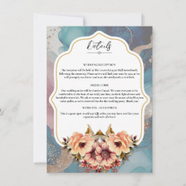 Elegante Wedding Details Slip - bearbeitbare Vorla Einladung