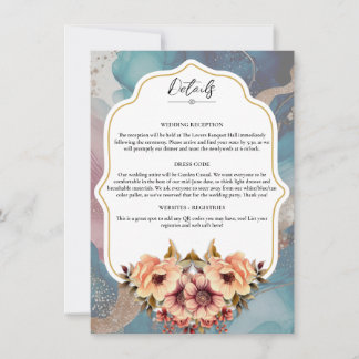 Elegante Wedding Details Slip - bearbeitbare Vorla Einladung