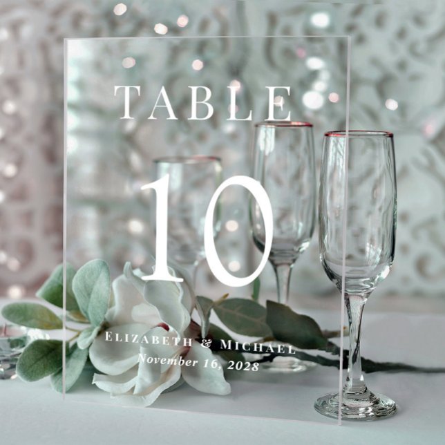 Elegante Wedding Empfang Tischnummer Acrylschild (Von Creator hochgeladen)