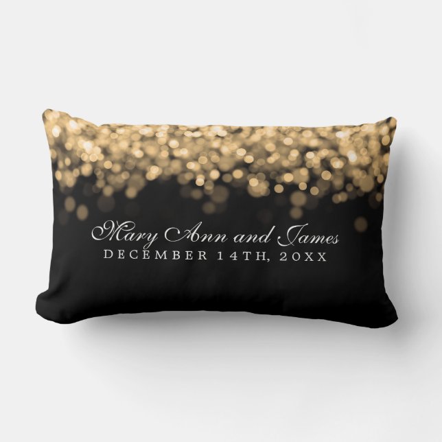 Elegante Wedding Favor Gold Lights Lendenkissen (Vorderseite)
