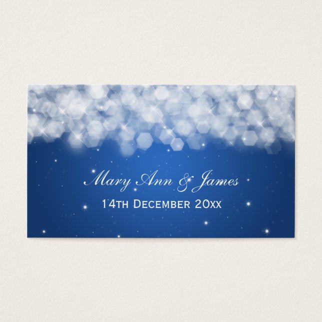 Elegante Wedding Favor Tag Party Sparkle Blue (Vorderseite)