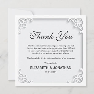 Elegante Wedding Foto Dankbarkeit Dankeskarte