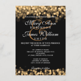 Elegante Wedding Gold Lights Einladung