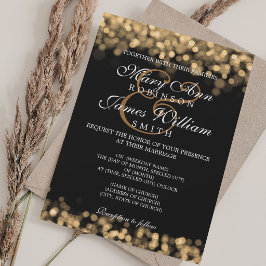 Elegante Wedding Gold Lights Einladung