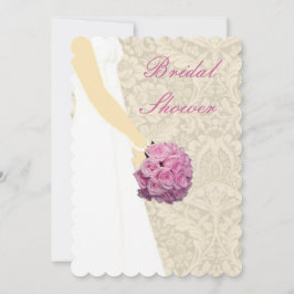 Elegante Wedding Gown Bridal Dusche Einladung