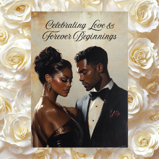 Elegante Wedding Grußkarte | Afrikanisch-Amerikani Karte