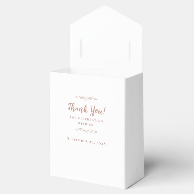Elegante Wedding Guest Vielen Dank Couple Rose Gol Geschenkschachtel (Geöffnet)