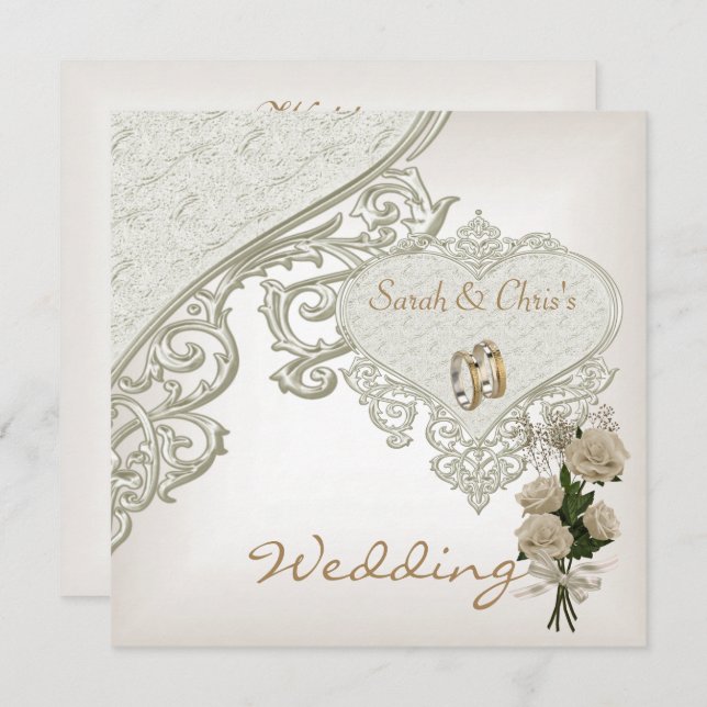 Elegante Wedding Invites Einladung (Vorne/Hinten)