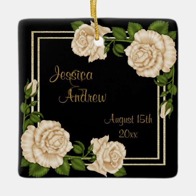 Elegante Wedding Keramikornament (Vorderseite)
