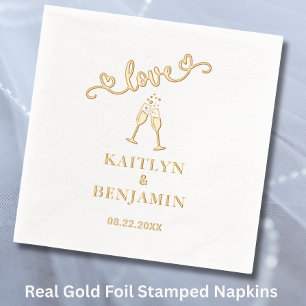Elegante Wedding Liebe Servietten Mit Folie