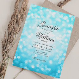 Elegante Wedding Lights Türkis QR UAWG Einladung