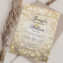 Elegante Wedding Lights Vintag Gold QR UAWG