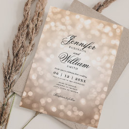Elegante Wedding Lights Vintage Rose Gold QR UAWG Einladung