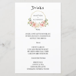 Elegante WEDDING MENU Drinks.
