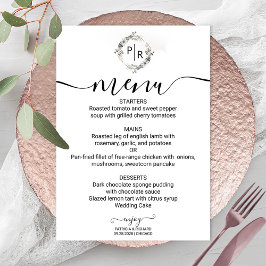 Elegante Wedding Menu Moderne Kalligraphie Karte