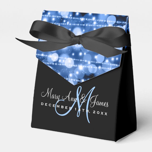 Elegante Wedding Party Glitzern Blue Geschenkschachtel (Vorderseite)