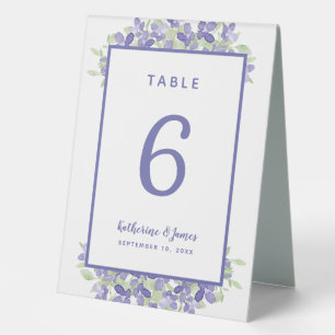 Elegante Wedding Periwinkle Blue Watercolor Floral Tischaufsteller