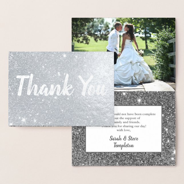 Elegante Wedding Real Foil Dankeschön Karte (Anzeige)