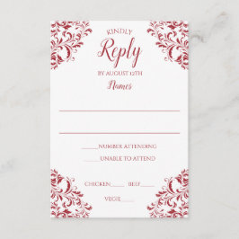 Elegante Wedding Response Card | Nadine (rot) Einladung