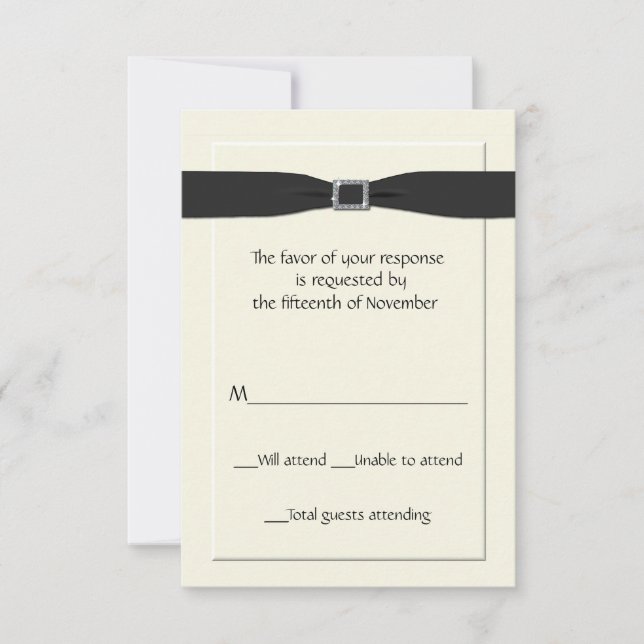 Elegante Wedding Response Card RSVP Karte (Vorderseite)